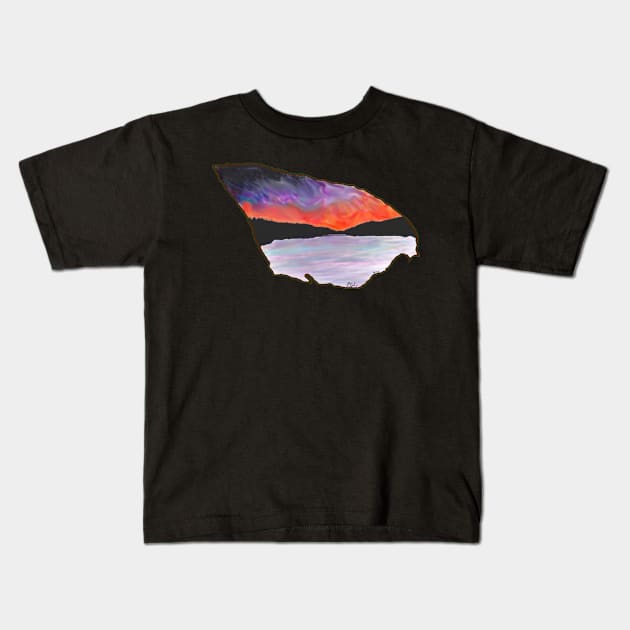 Sunset in Hood River Kids T-Shirt by ArtByGuntherJ